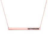 Skinny Bar Engraved Name Necklace