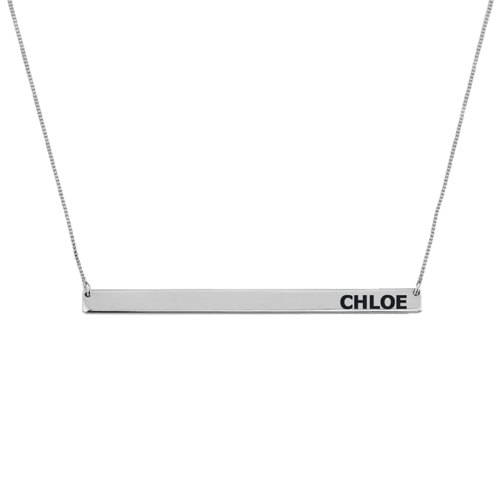 Skinny Bar Engraved Name Necklace
