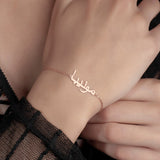 Arabic name bracelet in 18k Rose gold plated with multiple font styles