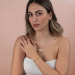 Birthstone Name Necklace with Heart