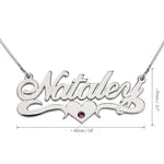Birthstone name necklace dimensions