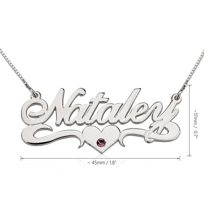 Birthstone name necklace dimensions