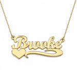 Custom Script Name Necklace with Heart
