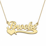 Custom Script Name Necklace with Heart