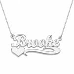 Custom Script Name Necklace with Heart