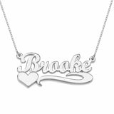 Custom Script Name Necklace with Heart