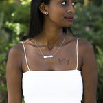 Personalized Name Cut Out Heart Bar Necklace
