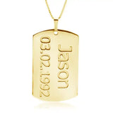 Dog Tag Necklace with Name and Date