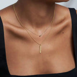 English Capital Vertical Name Necklace