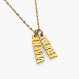 English Capital Vertical Name Necklace