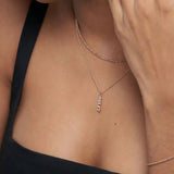 English Capital Vertical Name Necklace