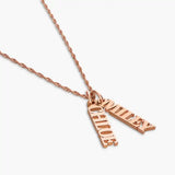 English Capital Vertical Name Necklace
