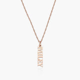 English Capital Vertical Name Necklace