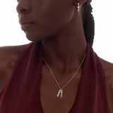 English Capital Vertical Name Necklace