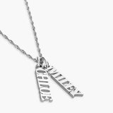 English Capital Vertical Name Necklace