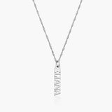 English Capital Vertical Name Necklace