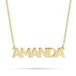 English Capital Letters Name Necklace in 18k gold plated