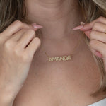 English capital letters name necklace in 18k gold plated