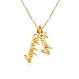 English Cursive Vertical Name Necklace
