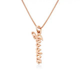 English Cursive Vertical Name Necklace
