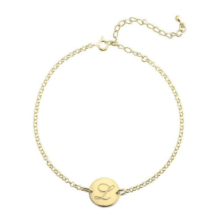 Engraved Initial Anklet