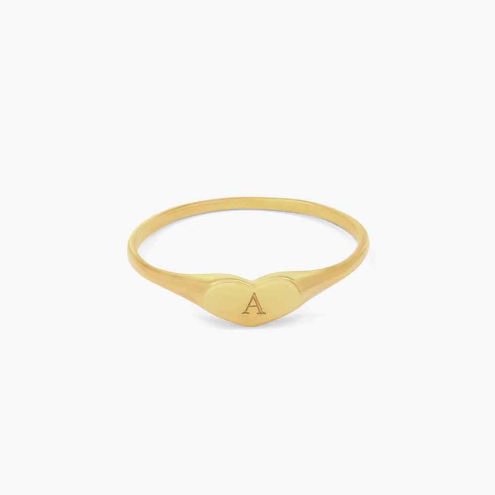Engraved Heart Signet Ring