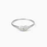 Engraved Heart Signet Ring