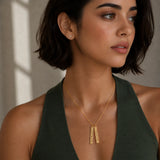 Engraved Vertical Bar Necklace
