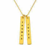Engraved Vertical Bar Necklace