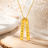 Engraved Vertical Bar Necklace