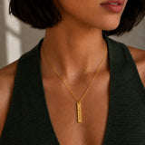 Engraved Vertical Bar Necklace