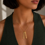 Engraved Vertical Bar Necklace