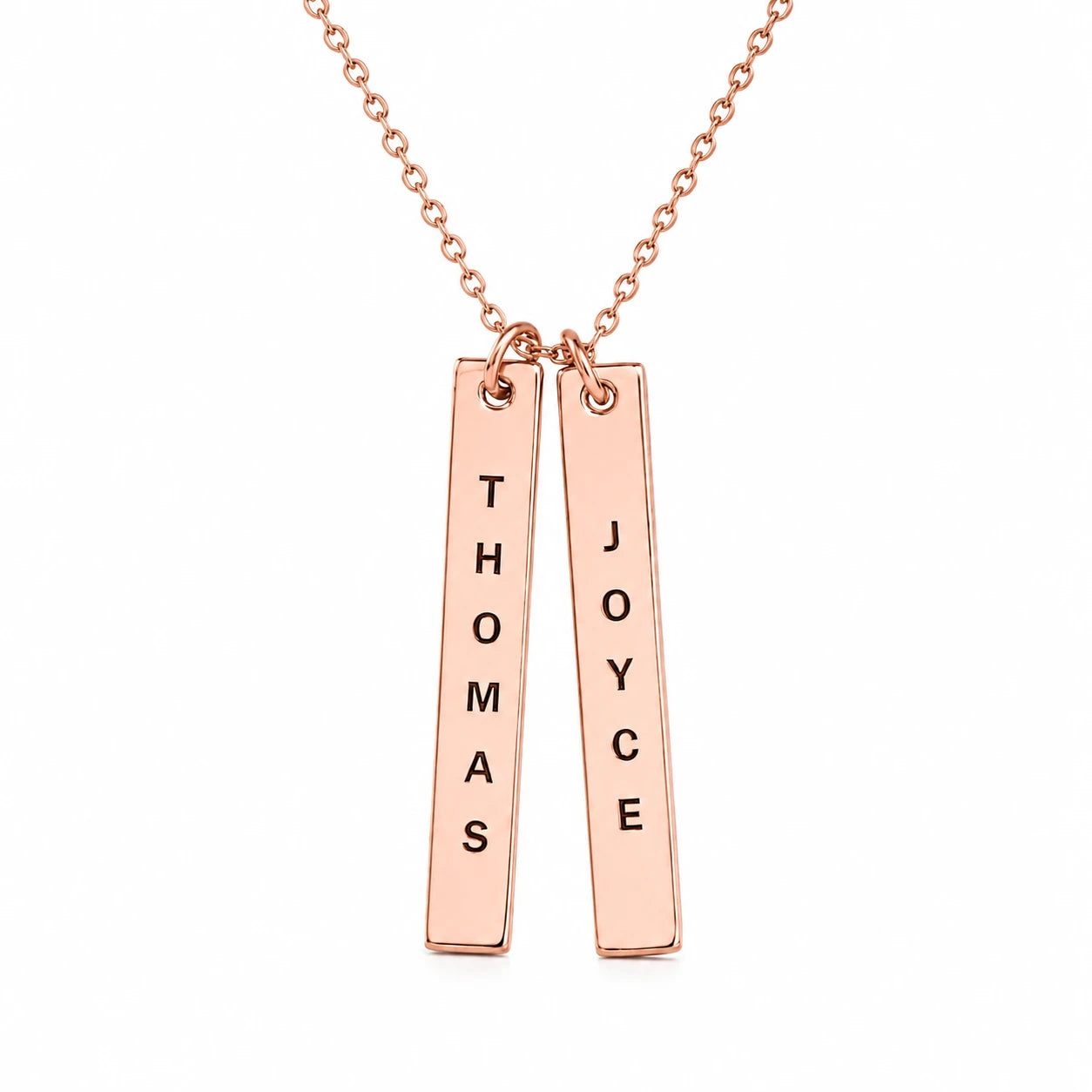Engraved Vertical Bar Necklace