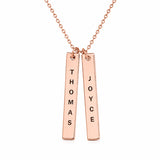 Engraved Vertical Bar Necklace