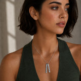 Engraved Vertical Bar Necklace
