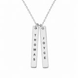 Engraved Vertical Bar Necklace