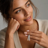 Engraved Vertical Bar Necklace with birthstone