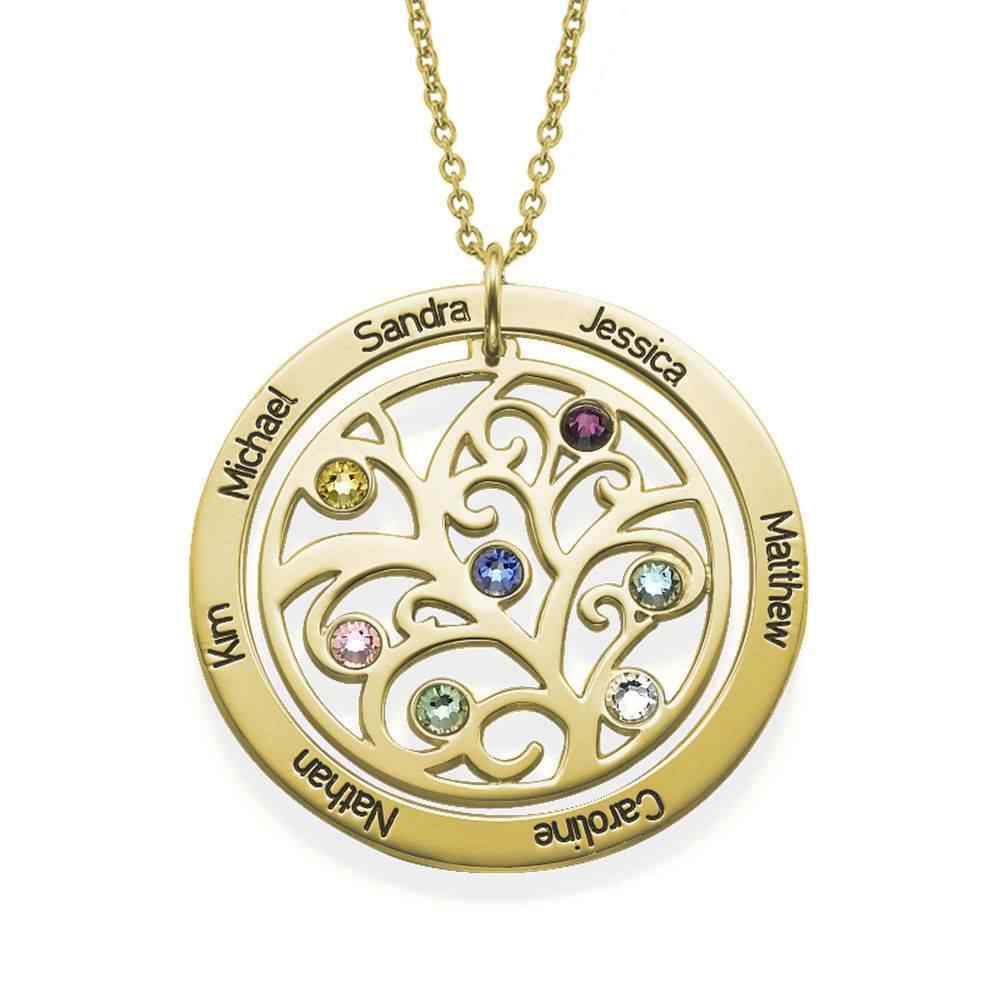 Family Tree Necklace With Birthstones and Names