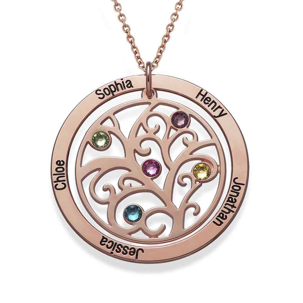 Family Tree Necklace With Birthstones and Names