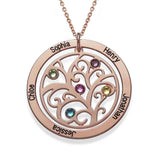 Family Tree Necklace With Birthstones and Names