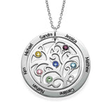 Family Tree Necklace With Birthstones and Names