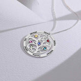 Family Tree Necklace With Birthstones and Names