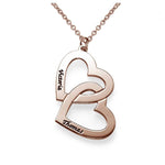 Engraved Heart in Heart Necklace