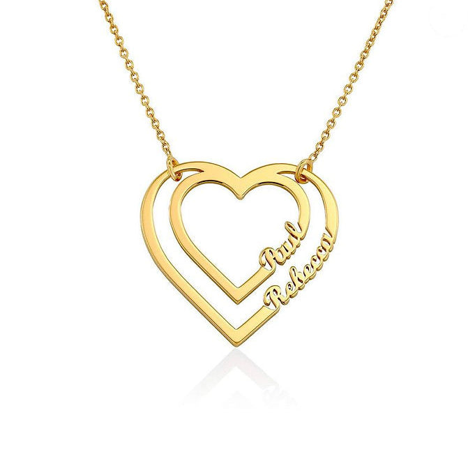 Heart Necklace with Two Names