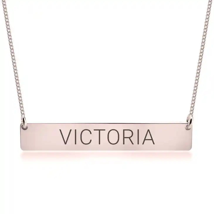Horizontal Bar name Necklace
 