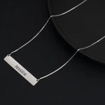 Horizontal Bar engraved name Necklace
