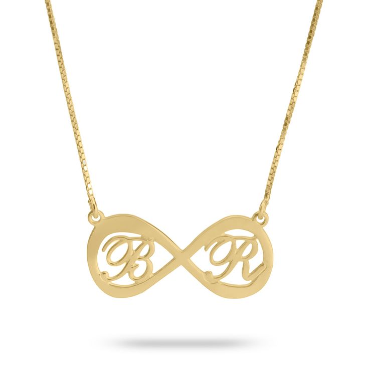 Infinity necklace with two initials
