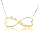 Infinity Double Name Heart Necklace