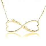 Infinity Double Name Heart Necklace