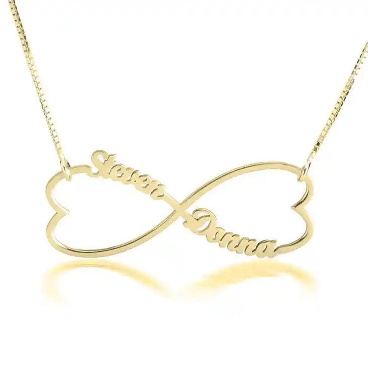 Infinity Double Name Heart Necklace